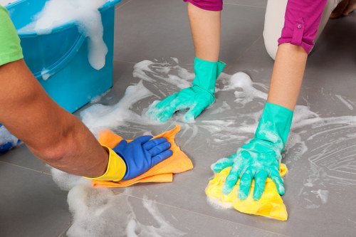 Illustration of a carpet cleaning complaint assessment and resolution stage