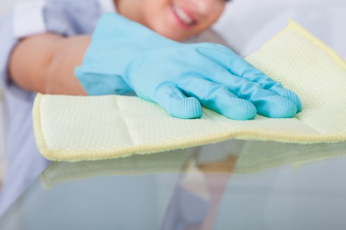 Clean carpet surface after deep cleaning treatment