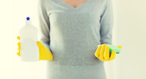 Local commercial cleaner maintaining a communal area in a Stjohnswood property